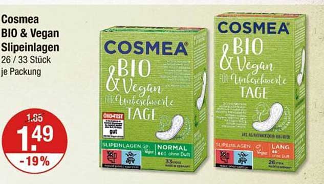 Cosmea BIO & Vegan Slipinlagen 26/33 Stück je Packung