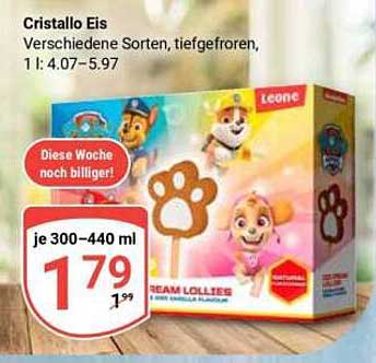 Cristallo Eis - Verschiedene Sorten, tiefgefroren