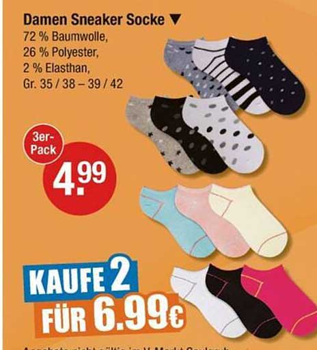 Damen Sneaker Socken 3er-Pack
