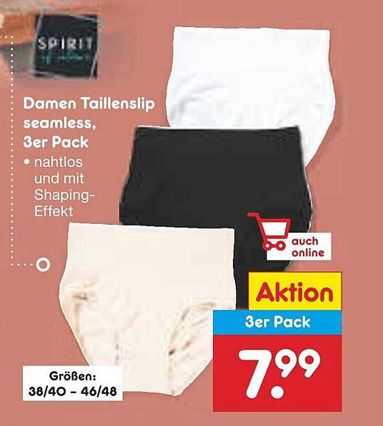 Damen Taillenslip seamless, 3er Pack