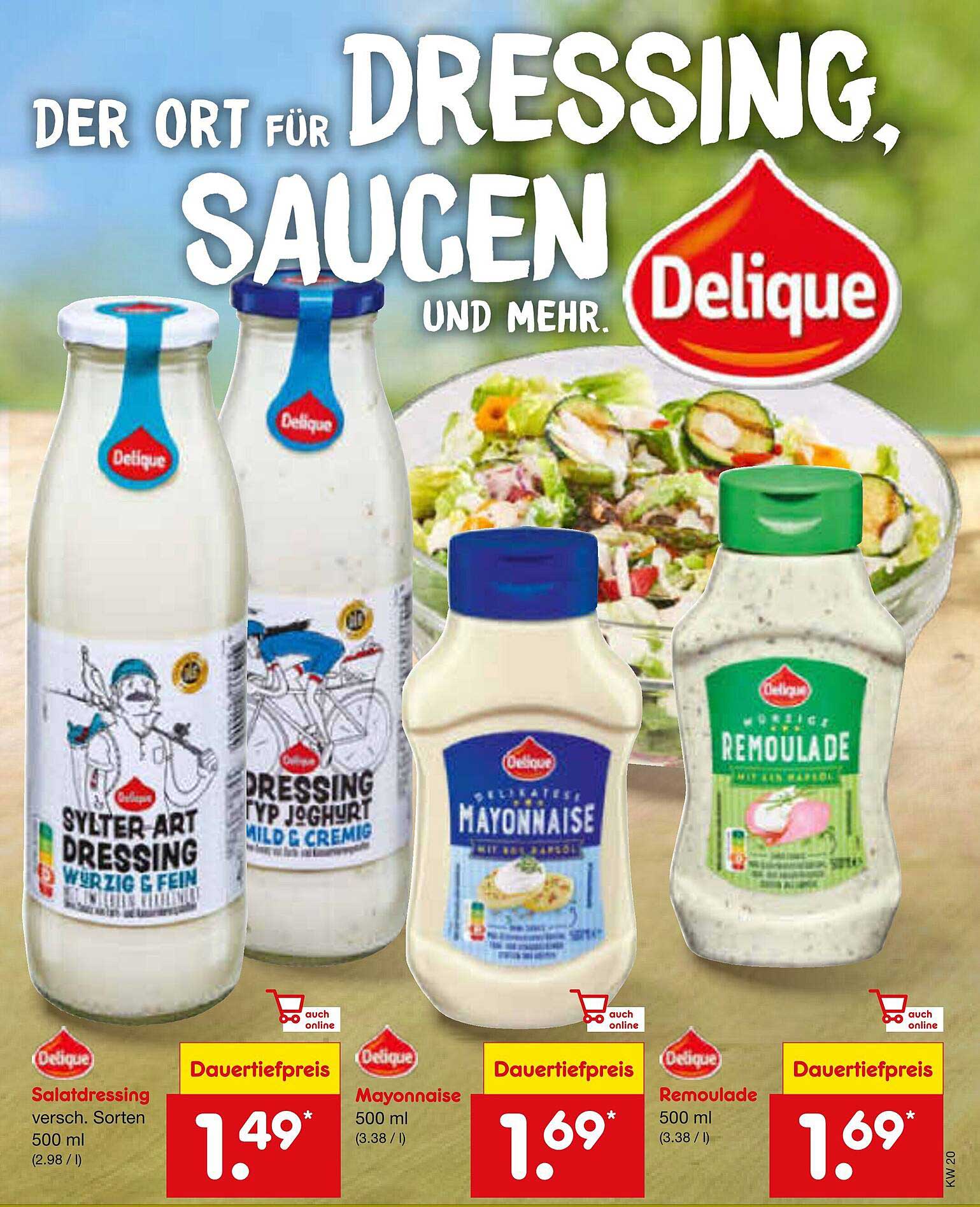 Delique Salatdressings, Mayonnaise und Remoulade - Vielfältige Genussmöglichkeiten!