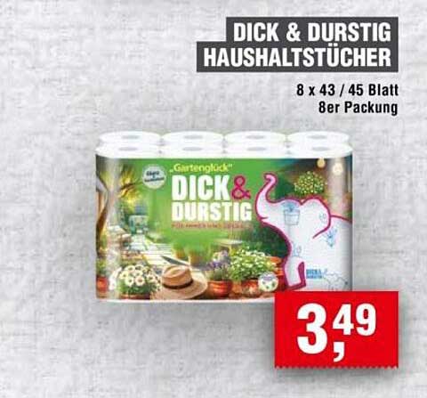 DICK & DURSTIG HAUSHALTSTÜCHER 8er Packung