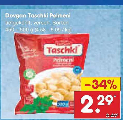Dovgan Taschki Pelmeni tiefgekühlt, verschiedene Sorten