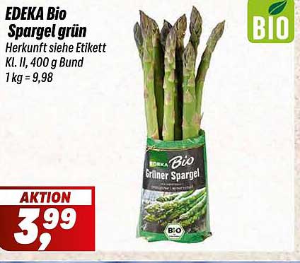 EDEKA Bio Spargel grün 400 g Bund
