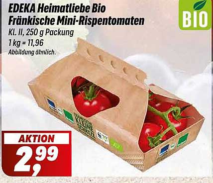 EDEKA Heimatliebe Bio Fränkische Mini-Rispentomaten 250 g