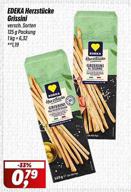 EDEKA Herzstücke Grissini - verschiedene Sorten