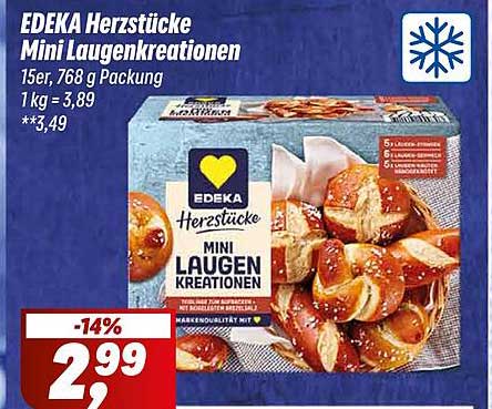 EDEKA Herzstücke Mini Laugenkreationen 15er, 768 g Packung