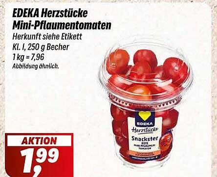 EDEKA Herzstücke Mini-Pfläumentomaten 250 g Becher