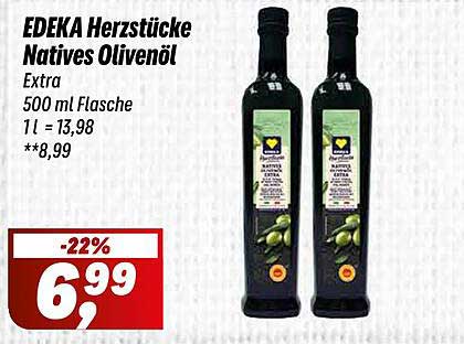 EDEKA Herzstücke Natives Olivenöl 500 ml Flasche