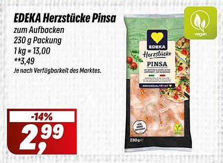 EDEKA Herzstücke Pinsa – zum Aufbacken