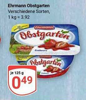 Ehrmann Obstgarten - Verschiedene Sorten, 125 g für 0,49 €