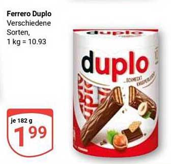 Ferrero Duplo verschiedene Sorten, 182 g