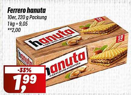 Ferrero Hanuta 10er, 220 g Packung