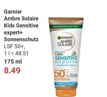 Garnier Ambre Solaire Kids Sensitive expert+ Sonnenschutz, LSF 50+, 175 ml
