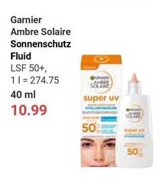 Garnier Ambre Solaire Sonnenschutz Fluid LSF 50+ 40 ml