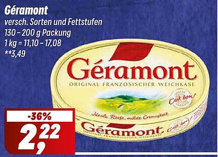 Géramont Original Französischer Weichkäse 130 - 200 g