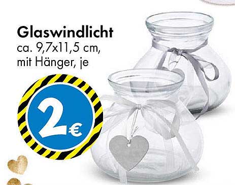 Glaswindlicht ca. 9,7x11,5 cm, mit Hän-ger, je
