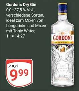 Gordon's Dry Gin 0,0–37,5 % Vol., 0,7 l