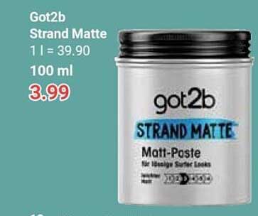 Got2b Strand Matte - Matt-Paste für ideale Surfer-Looks