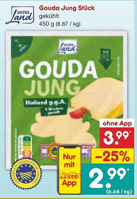 Gouda Jung Stück 450 g (gekühlt)