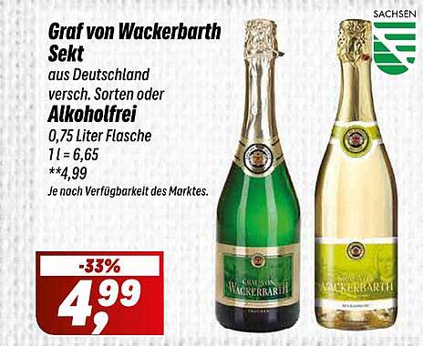 Graf von Wackerbarth Sekt - 0,75 Liter Flasche
