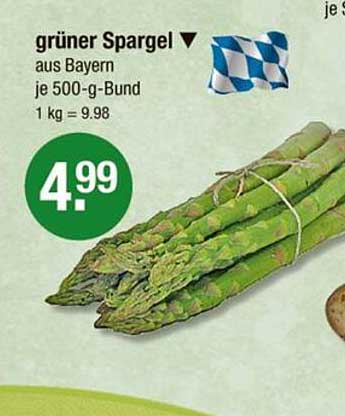 grüner Spargel aus Bayern je 500-g-Bund