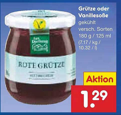 Grütze oder Vanillesoße 180 g
