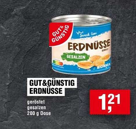 Gut & Günstig Erdnüsse geröstet und gesalzen 200 g Dose