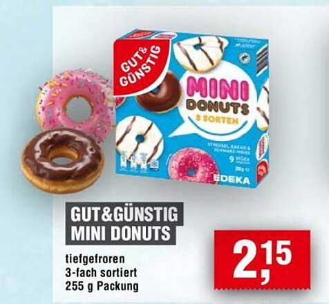 GUT& GÜNSTIG MINI DONUTS 255 g Packung