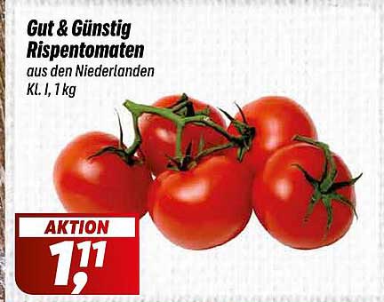 Gut & Günstig Rispentomaten aus den Niederlanden, Kl. I, 1 kg