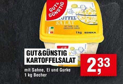 GUT&GENÜSTIG Kartoffelsalat 1 kg Becher mit Sahne, Ei und Gurke