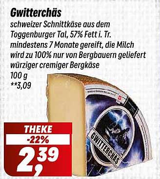 Gwitterchäs - Schweizer Schnittkäse aus dem Toggenburger Tal