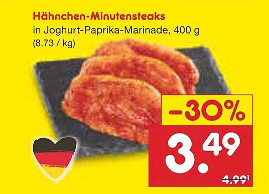 Hähnchen-Minutensteaks in Joghurt-Paprika-Marinade, 400 g