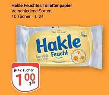 Hakle Feuchtes Toilettenpapier, verschiedene Sorten