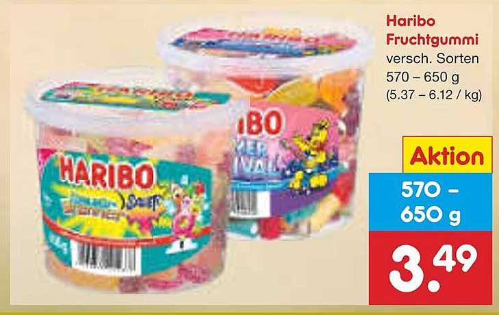 Haribo Fruchtgummi verschiedene Sorten 570 - 650 g