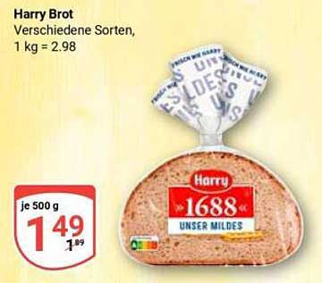 Harry Brot verschiedene Sorten, 500 g für nur 1,49 €