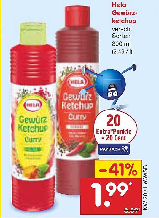 Hela Gewürzketchup versch. Sorten 800 ml