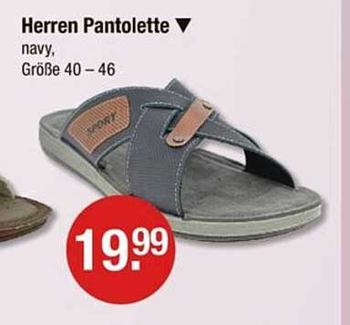 Herren Pantoletten in Navy – Größe 40 bis 46