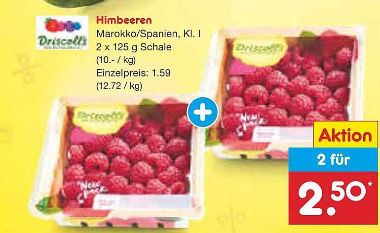 Himbeeren - 2 für 2,50 €