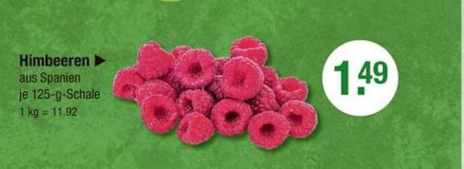 Himbeeren aus Spanien je 125-g-Schale
