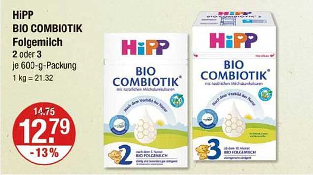 HiPP BIO COMBIOTIK Folgemilch 2 oder 3 je 600-g-Packung