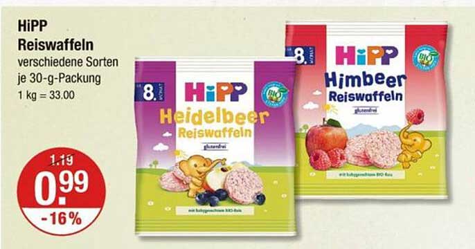 HiPP Reiswaffeln verschiedene Sorten je 30-g-Packung