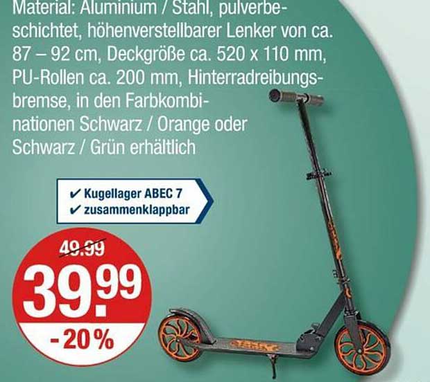 Hochwertiger Klapproller mit ABEC 7 Kugellager