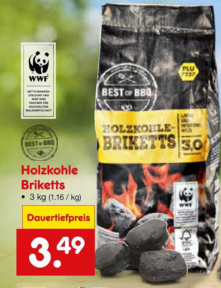 Holzkohle Briketts 3 kg