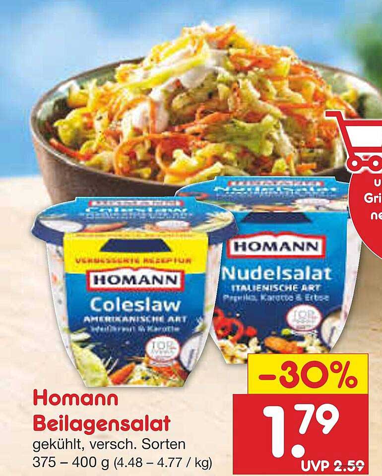 Homann Beilagensalat gekühlt, verschiedene Sorten