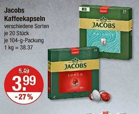 Jacobs Kaffeekapseln verschiedene Sorten je 20 Stück