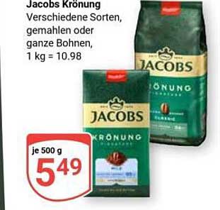 Jacobs Krönung – Verschiedene Sorten, gemahlen oder ganze Bohnen