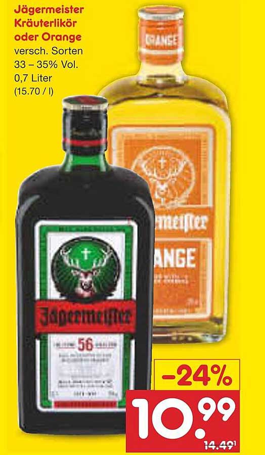 Jägermeister Kräuterlikör oder Orange 0,7 Liter