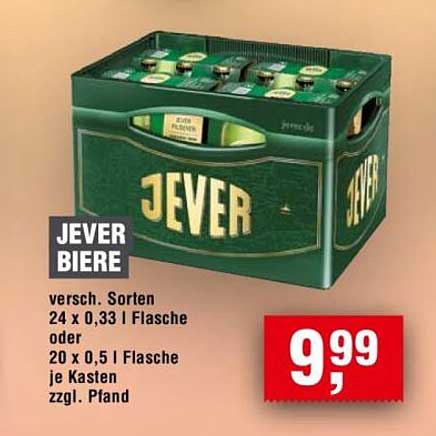 Jever Biere – Verschiedene Sorten im Kasten
