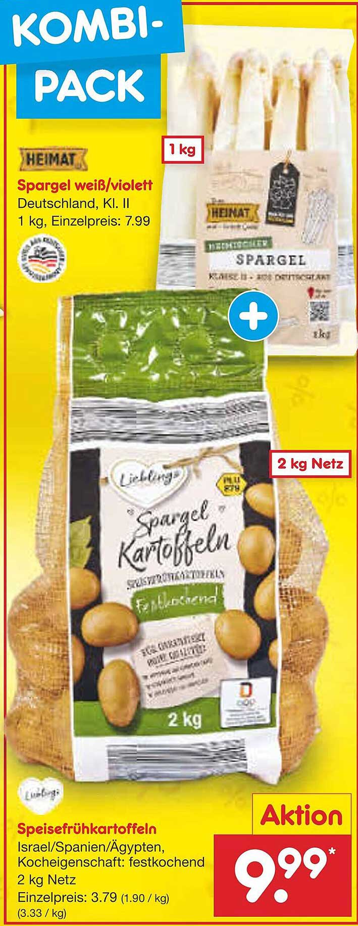 Kombipack Spargel und Speisefrühkartoffeln